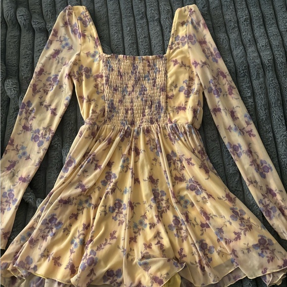 Yellow and purple floral urban outfitters romper - Picture 4 of 4